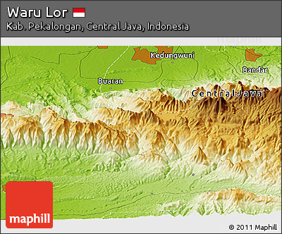 Physical Panoramic Map of Waru Lor