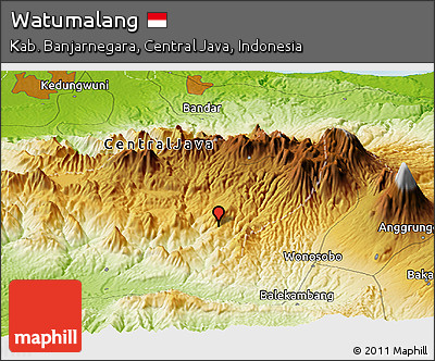 Physical Panoramic Map of Watumalang
