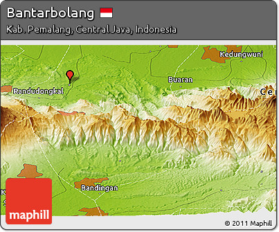 Physical Panoramic Map of Bantarbolang