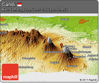 Physical Panoramic Map of Candi