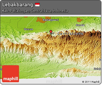 Physical Panoramic Map of Lebakbarang