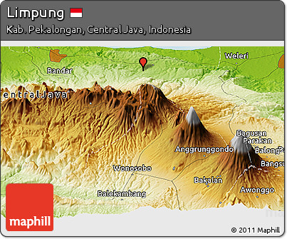 Physical Panoramic Map of Limpung