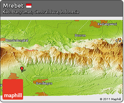 Physical Panoramic Map of Mrebet