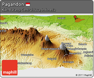 Physical Panoramic Map of Pagandon
