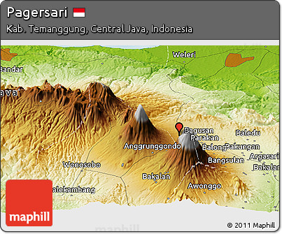 Physical Panoramic Map of Pagersari