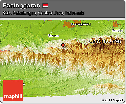 Physical Panoramic Map of Paninggaran