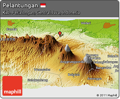 Physical Panoramic Map of Pelantungan