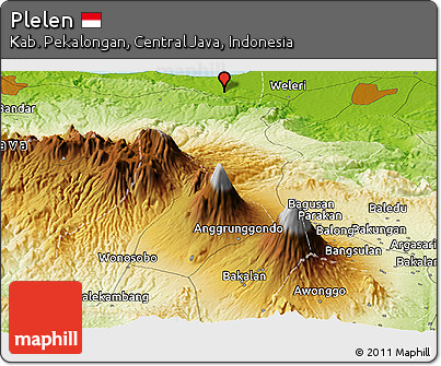 Physical Panoramic Map of Plelen