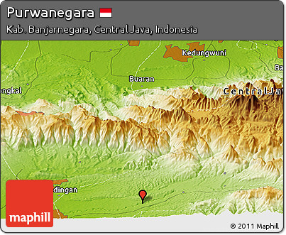 Physical Panoramic Map of Purwanegara