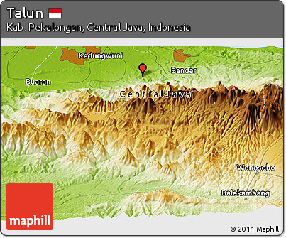 Physical Panoramic Map of Talun