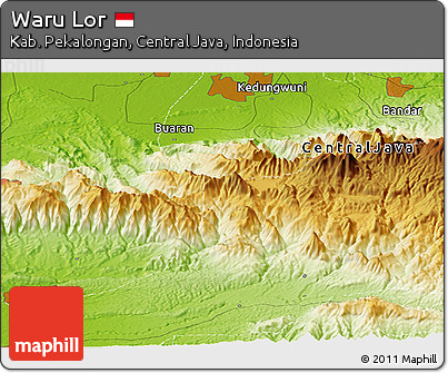 Physical Panoramic Map of Waru Lor