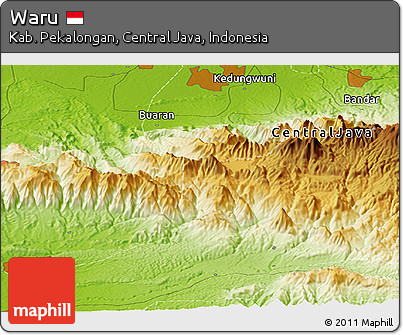 Physical Panoramic Map of Waru