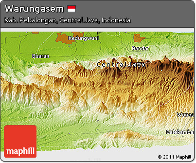 Physical Panoramic Map of Warungasem