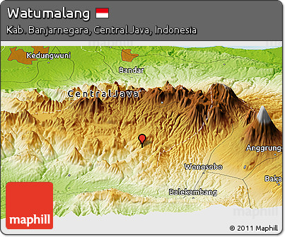 Physical Panoramic Map of Watumalang