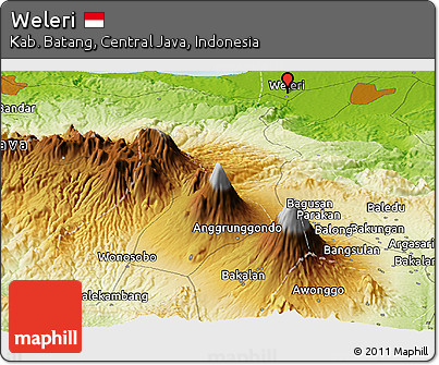 Physical Panoramic Map of Weleri