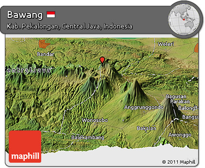 Satellite Panoramic Map of Bawang