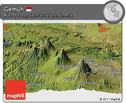 Satellite Panoramic Map of Gemuh