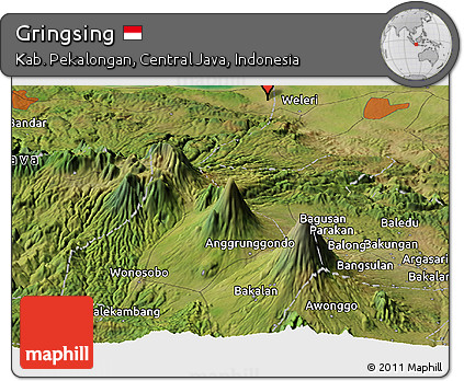Satellite Panoramic Map of Gringsing