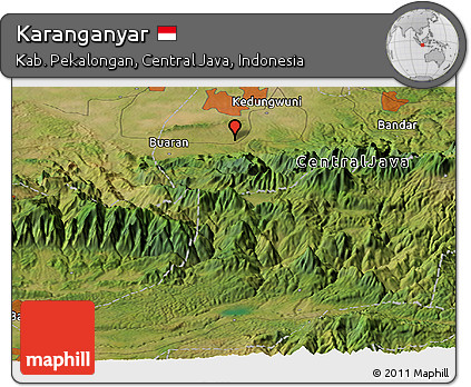 Satellite Panoramic Map of Karanganyar