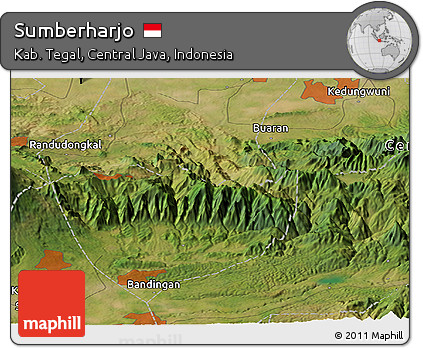 Satellite Panoramic Map of Sumberharjo