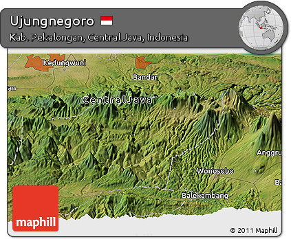 Satellite Panoramic Map of Ujungnegoro