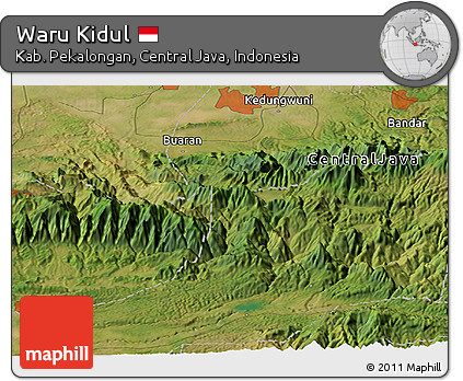 Satellite Panoramic Map of Waru Kidul