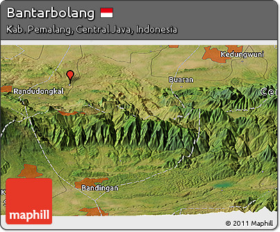 Satellite Panoramic Map of Bantarbolang