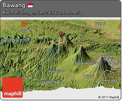 Satellite Panoramic Map of Bawang