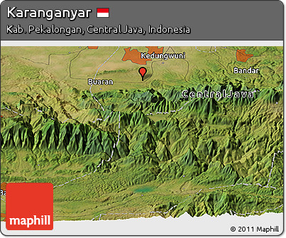 Satellite Panoramic Map of Karanganyar