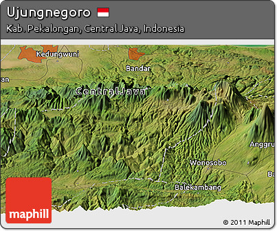 Satellite Panoramic Map of Ujungnegoro