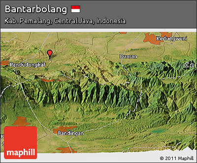 Satellite Panoramic Map of Bantarbolang