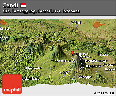 Satellite Panoramic Map of Candi