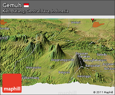 Satellite Panoramic Map of Gemuh