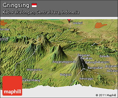 Satellite Panoramic Map of Gringsing