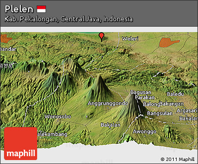 Satellite Panoramic Map of Plelen