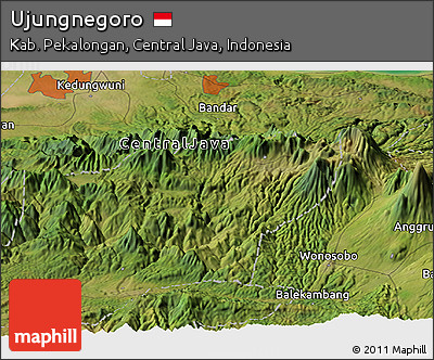 Satellite Panoramic Map of Ujungnegoro