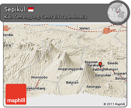 Shaded Relief Panoramic Map of Sepikul