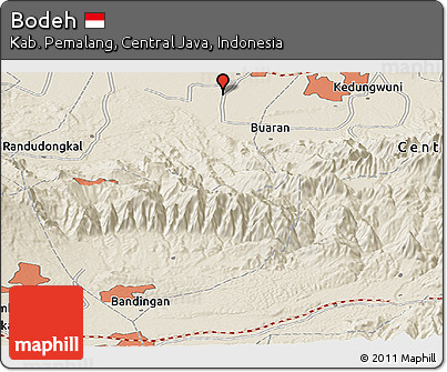 Shaded Relief Panoramic Map of Bodeh