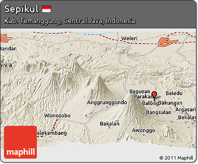 Shaded Relief Panoramic Map of Sepikul