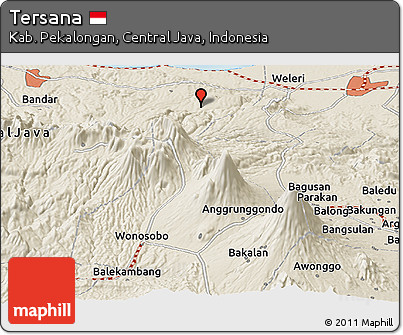Shaded Relief Panoramic Map of Tersana