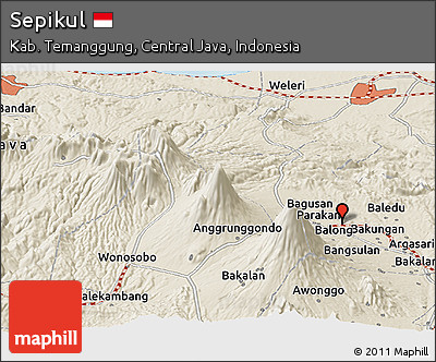 Shaded Relief Panoramic Map of Sepikul