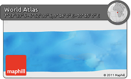 Physical Panoramic Map of the Area around 7° 10' 2" S, 10° 16' 30" E