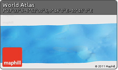 Physical Panoramic Map of the Area around 7° 10' 2" S, 10° 16' 30" E