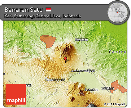 Physical 3D Map of Banaran Satu