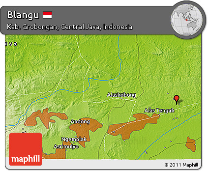 Physical 3D Map of Blangu