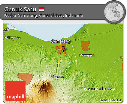 Physical 3D Map of Genuk Satu