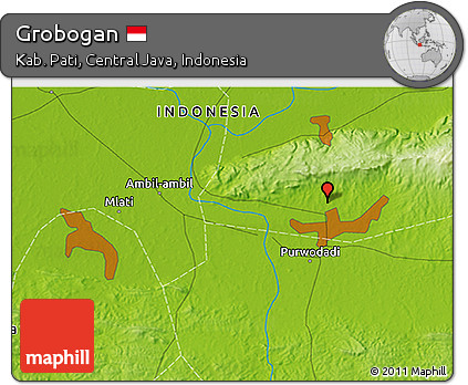 Physical 3D Map of Grobogan