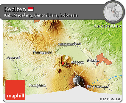 Physical 3D Map of Kediten