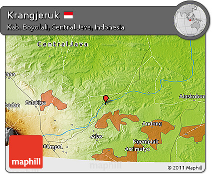 Physical 3D Map of Krangjeruk