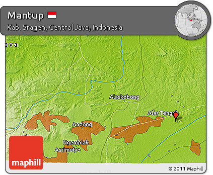 Physical 3D Map of Mantup